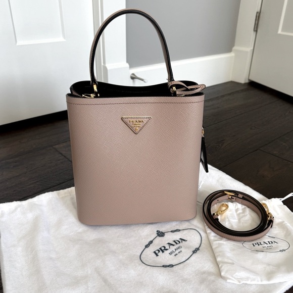 Prada Handbags - Prada Medium Saffiano  Leather Panier Bag
